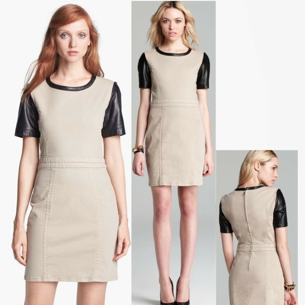 MARC by Marc Jacobs Dempsey Leather Sleeve Dress 4